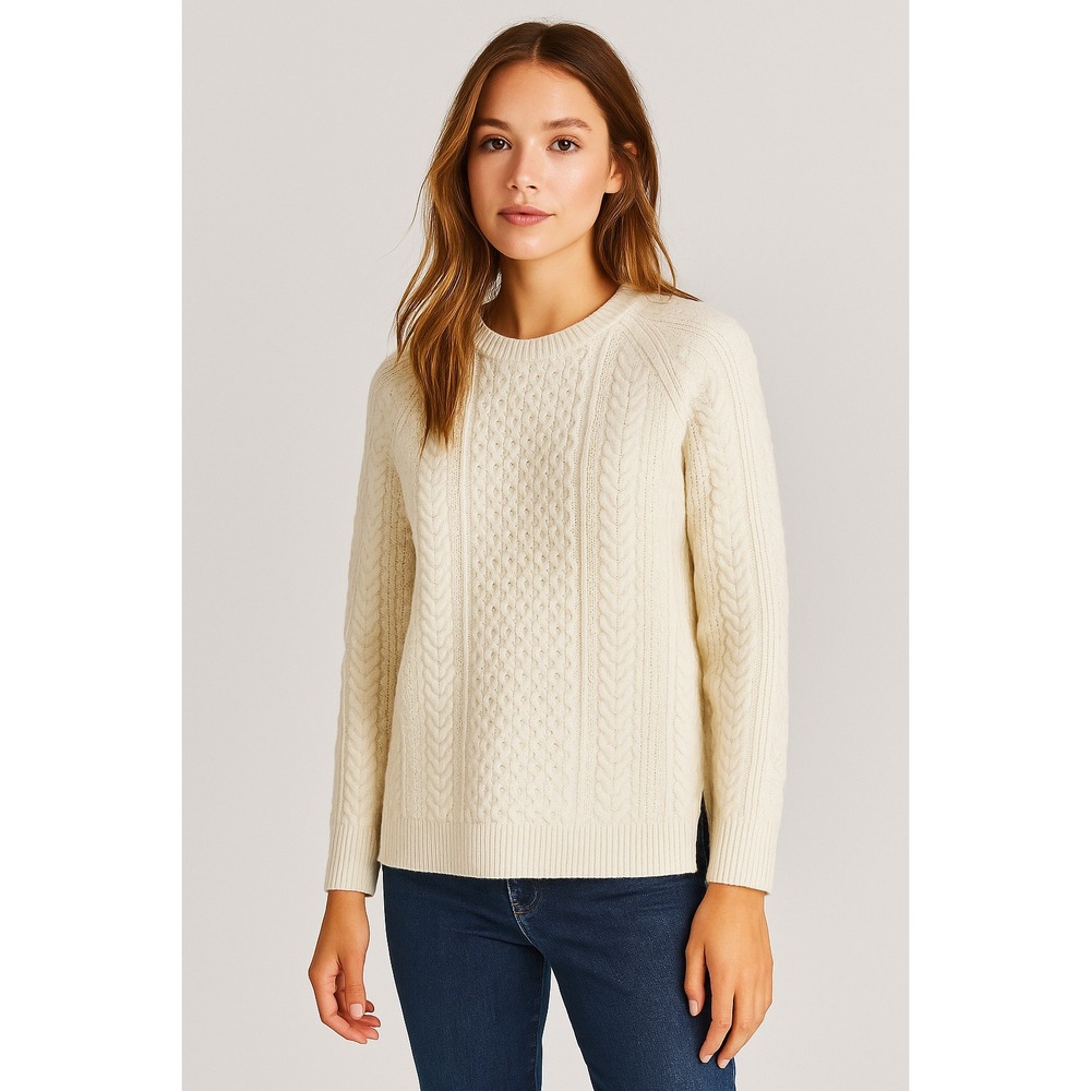 Madewell Womens Size XXS 100% Cashmere Cable Knit Pullover Sweater Round Neck